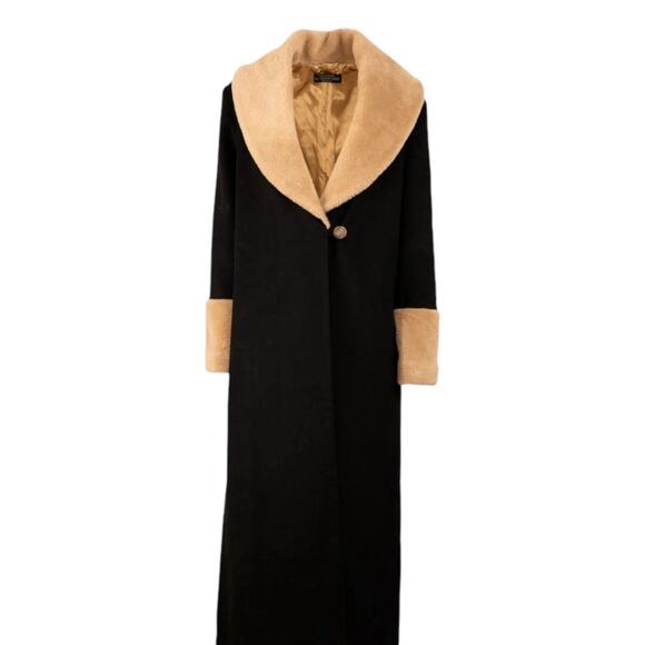 J. Peterman Co Coat Louise Brooks Black Cashmere Wool Women Flapper Maxi Size 4 - Picture 11 of 13